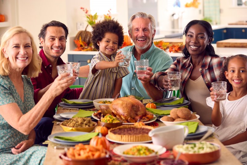 family members enjoying Thanksgiving together