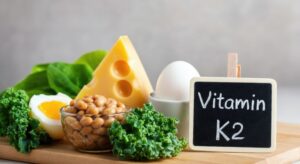 Display of foods that are rich in vitamin K2 